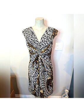 CHICO'S MAIDA multi print stretch sleeveless Twist Front dress (Chico 2) US L